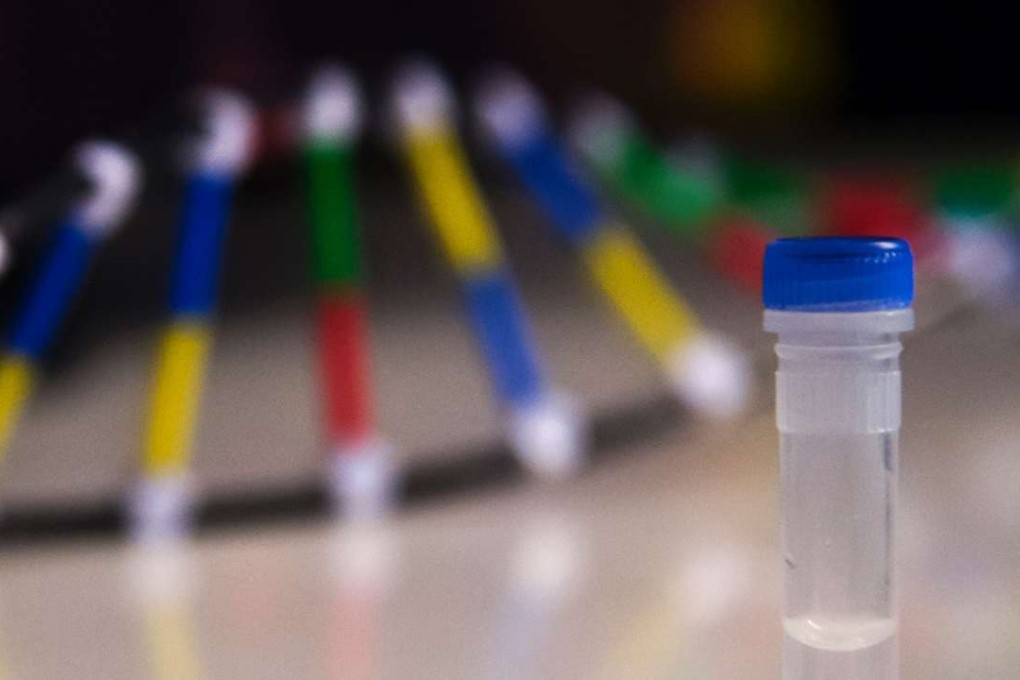 A vial containing a few droplets of water – and one million copies of an old movie encoded onto DNA – is displayed at Technicolor's Sunset Boulevard studios in Hollywood. Photo: AFP