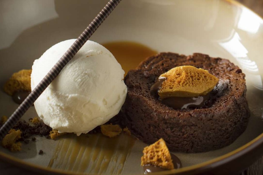 Chocolate fudge cake at The Chop House in Tsim Sha Tsui.