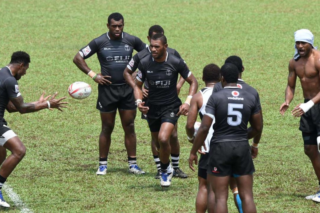 Fiji's players attend a training session ahead of the Singapore Seven this weekend. Photo: AFP