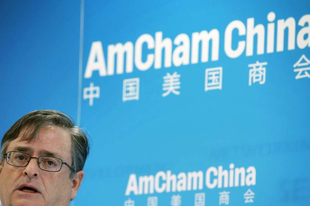 James Zimmerman, chairman of AmCham China, in a file photo from January. Barriers to investment remain, he said. Photo: Reuters