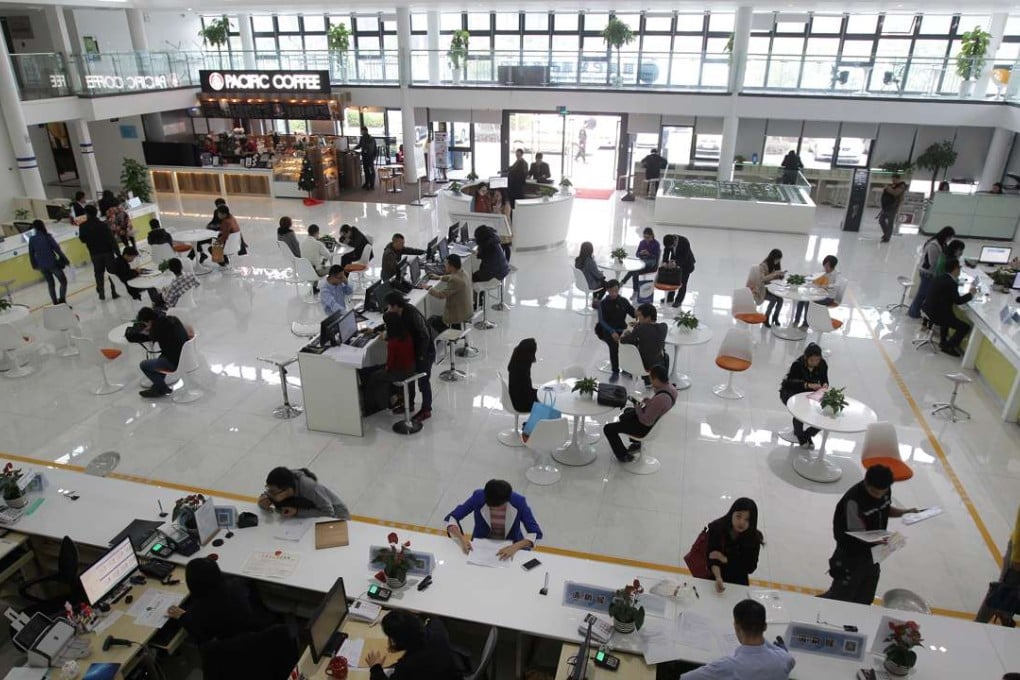 The electronic one stop service centre of Qianhai Shenzhen-Hong Kong Modern Service Industry Cooperation Zone at the west of Shekou Peninsula in Shenzhen. Photo: Dickson Lee