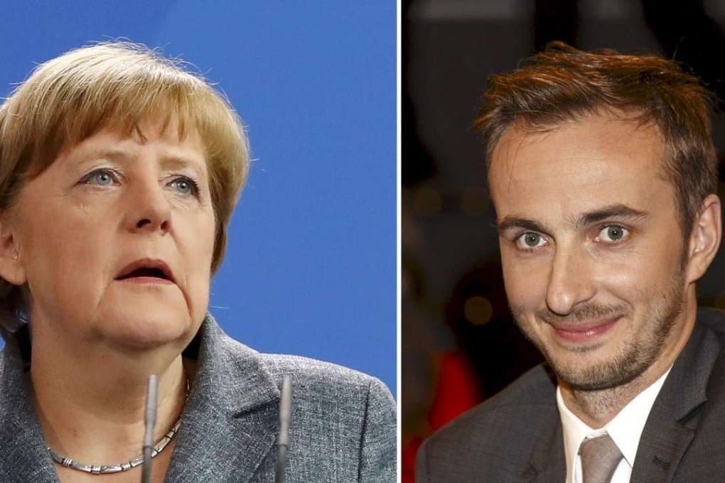 German Chancellor Angela Merkel (left) and German comedian Jan Boehmermann. Photo: Reuters