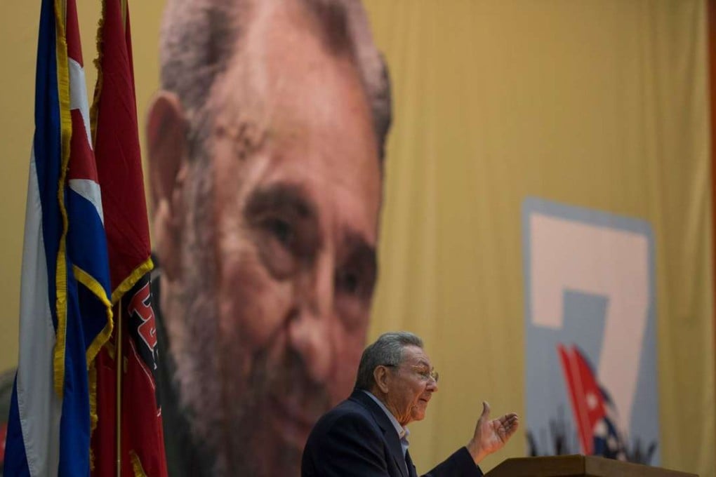 President Raul Castro giving a speech during the opening of the seventh Congress of Cuban Communist Party (PCC) at Convention Palace in Havana, on April 16, 2016. President Raul Castro vowed Saturday never to pursue "privatising formulas" or "shock therapy," setting the tone for the congress. Photo: AFP