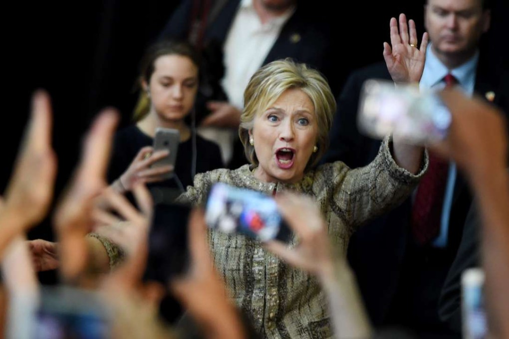US Democratic presidential candidate Hillary Clinton waves to the crowd during a campaign rally at the Southwest College in Los Angeles, California on April 16. Photo: AFP
