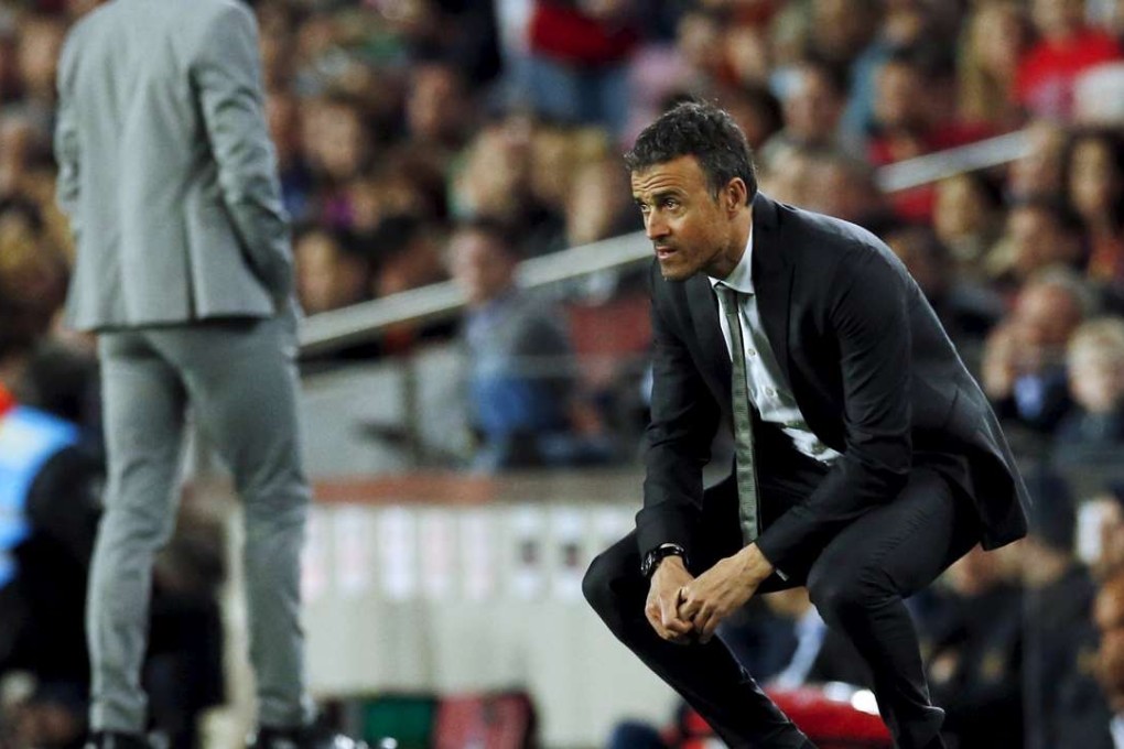 Barcelona manager Luis Enrique still believes his team will hang on to claim the La Liga title. Photo: Reuters