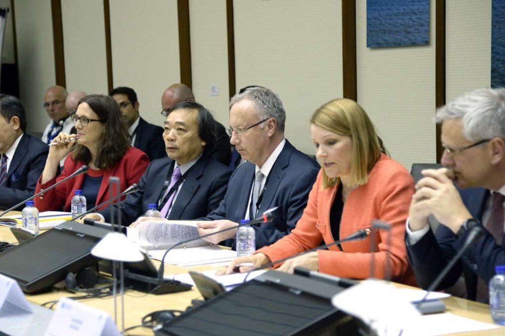 Senior government officials from Mexico, the EU, Japan, the United States, the OECD and Belgium attend a meeting discussing excess capacity in the global steel sector. Taiwan says it was excluded from the afternoon session. Photo: AFP