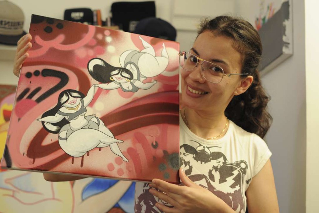 Artist and graphic designer Catherine Grossrieder, aka Cath Love, at her home in Happy Valley. Photo: Bruce Yan