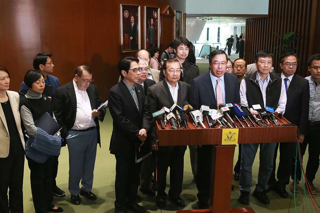 Pro-establishment lawmakers condemn the adjournment. Photo: SCMP Pictures