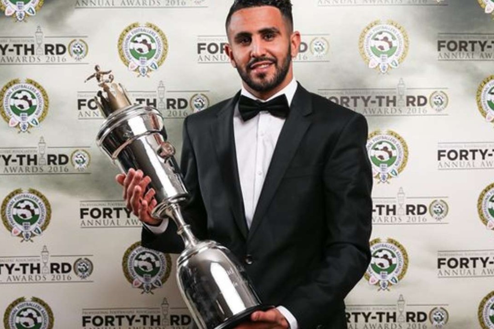 Riyad Mahrez with his award. Photo: PFA