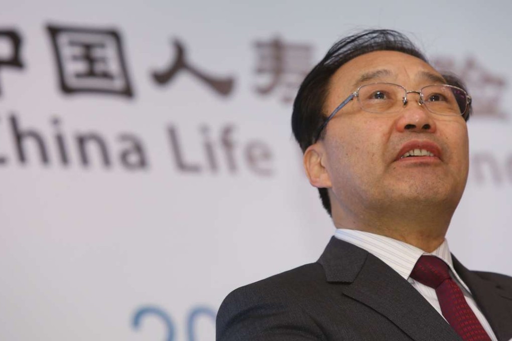 China Life Insurance chairman Yang Mingsheng at its annual results announcement last month. Photo: Edmond So