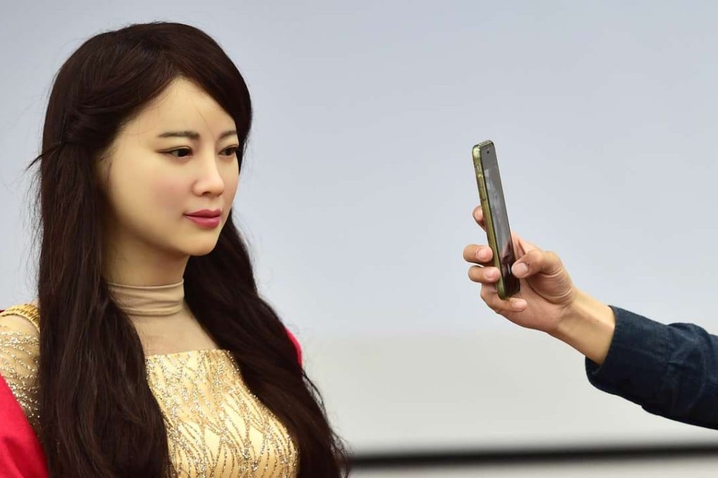 Robot Jiajia poses for a photo. Beijing’s ‘Made in China 2025’ initiative with focus on areas such as robotics provide hope despite overall economic challenges. Photo: Xinhua