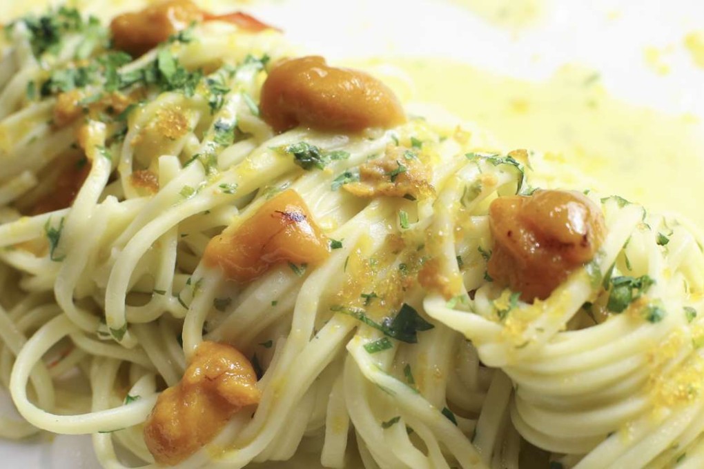 Angel hair pasta with garlic, chilli, oilive oil, sea urchin and bottarga at Va Bene. Photos: Edmond So