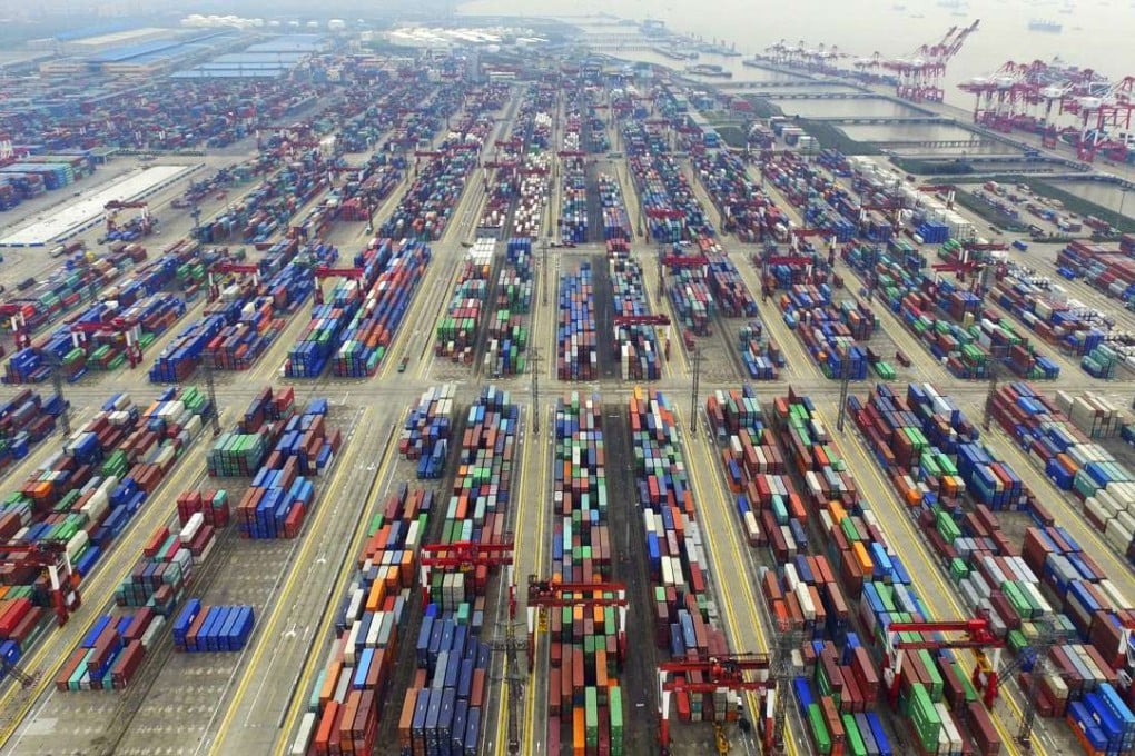 An aerial view of the free trade zone in Shanghai. China's GDP stood at 15.9 trillion yuan in the first quarter this year, up by 6.7 per cent year on year, the National Bureau of Statistics said. Photo: Xinhua