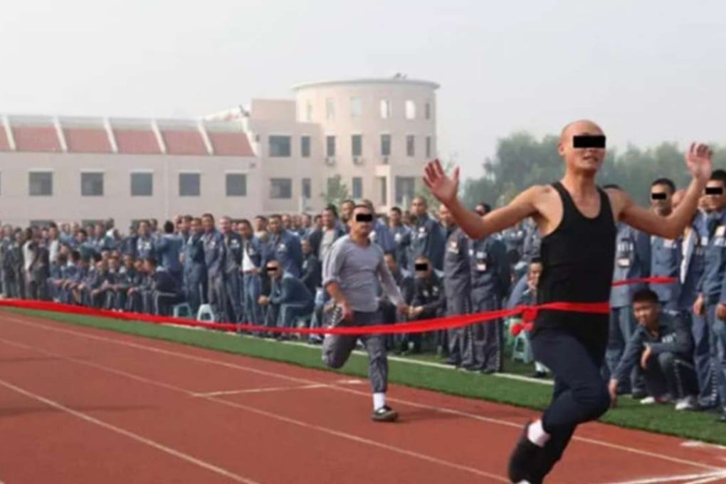 A picture showing a running race allegedly held at the jail. Photo: SCMP Pictures