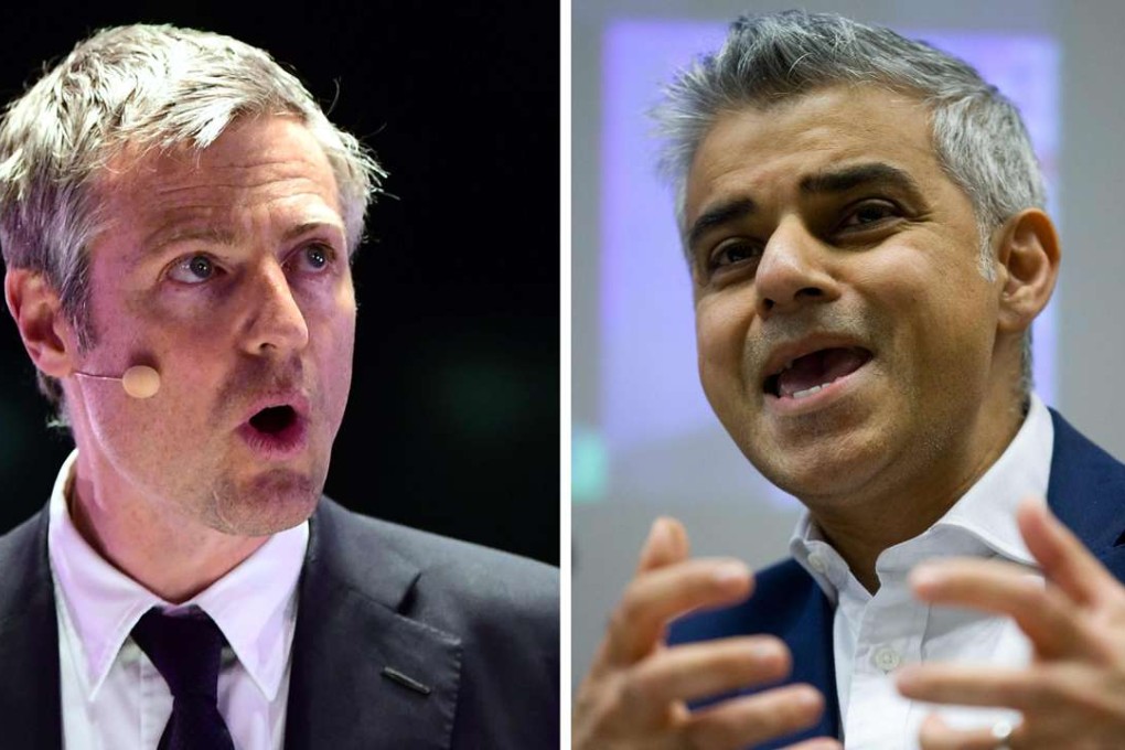 British Conservative Party London mayoral candidate Zac Goldsmith (L) and opposition Labour party candidate for Mayor of London Sadiq Khan (R). Photo: AFP