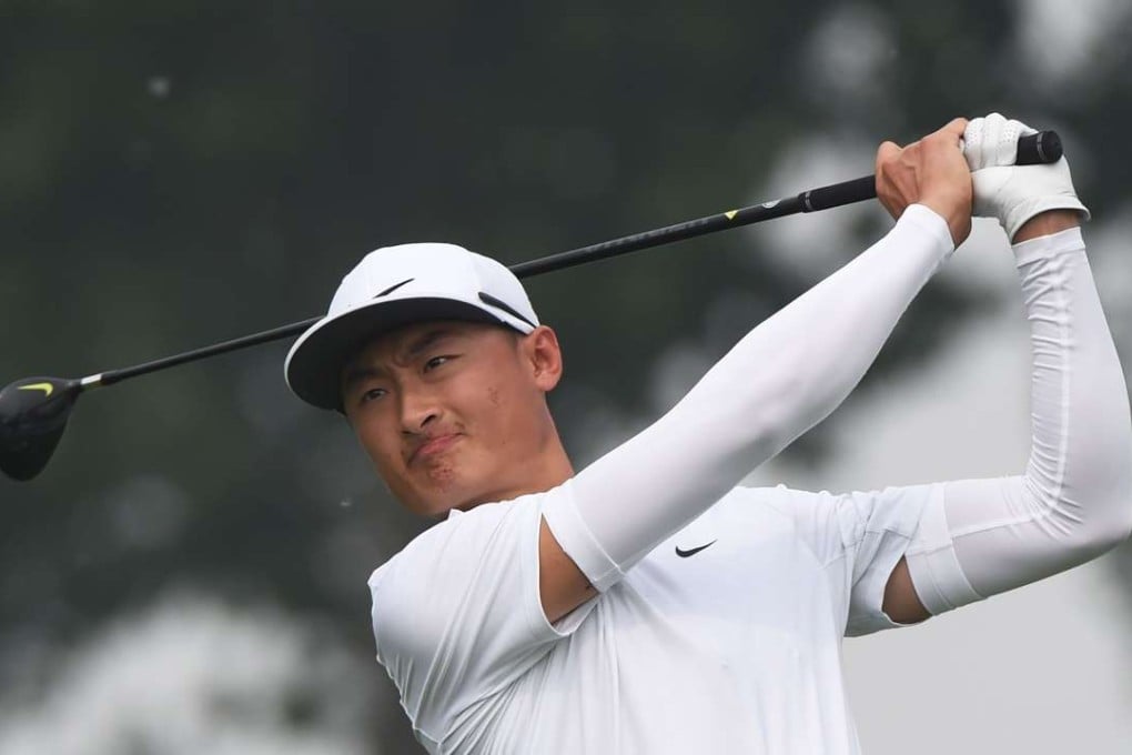 Li Haotong of China hits a shot on his way to winning the Volvo China Open in Beijing. Photos: AFP