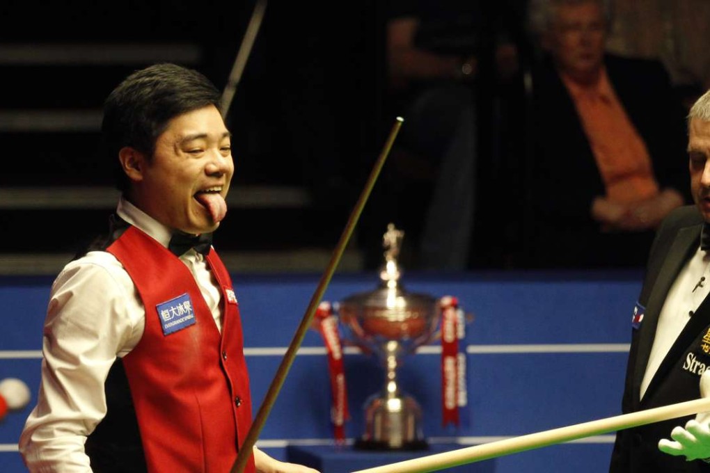 Ding Junhui battled hard to drag the score back to 10-7 at the Crucible. Photo: Xinhua