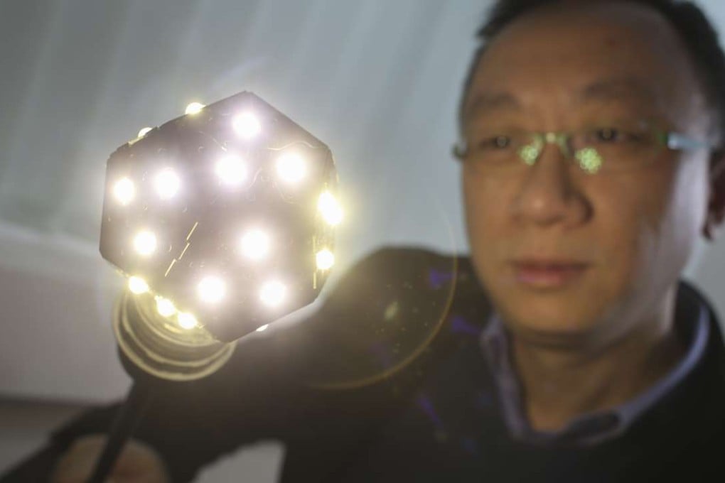 Francis Fong Po-kiu, president of the Hong Kong Information Technology Federation and avid user of Kickstarter with his nano light bulb. Photo: May Tse