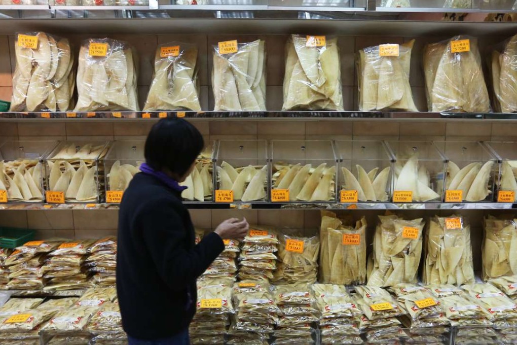 Shark fins are often seen in shops in Western district. Photo: Sam Tsang