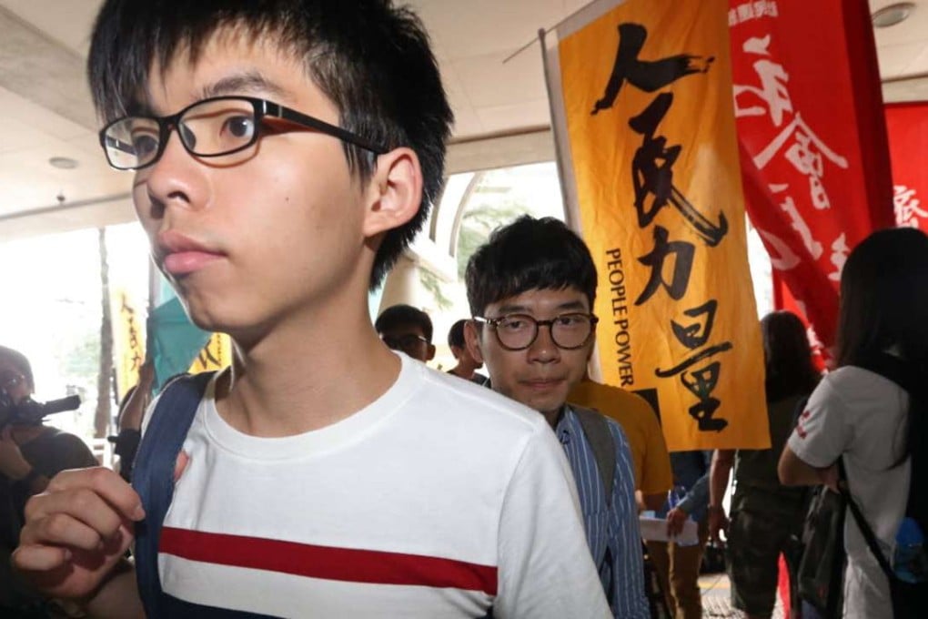 Joshua Wong outside Eastern Court this week. Photo: Felix Wong