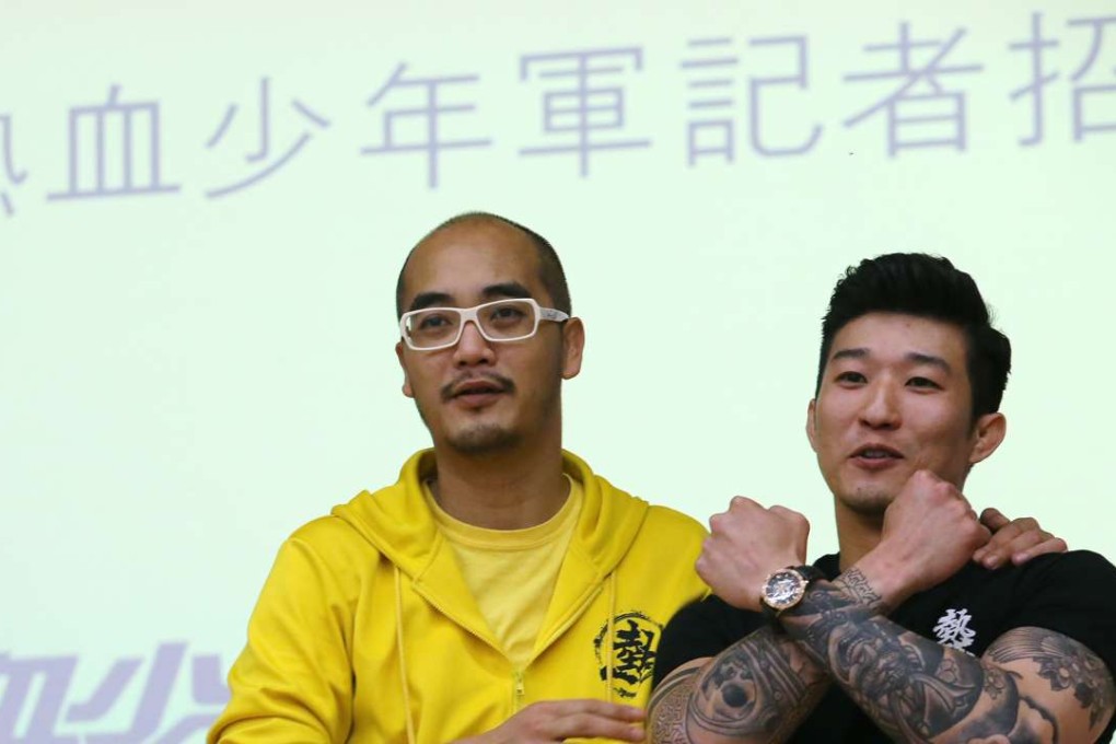 Civic Passion leader Wong Yeung-tat (left) with Mr Wan, who says they will provide fitness training and survival skills in the wild. Photo: Felix Wong