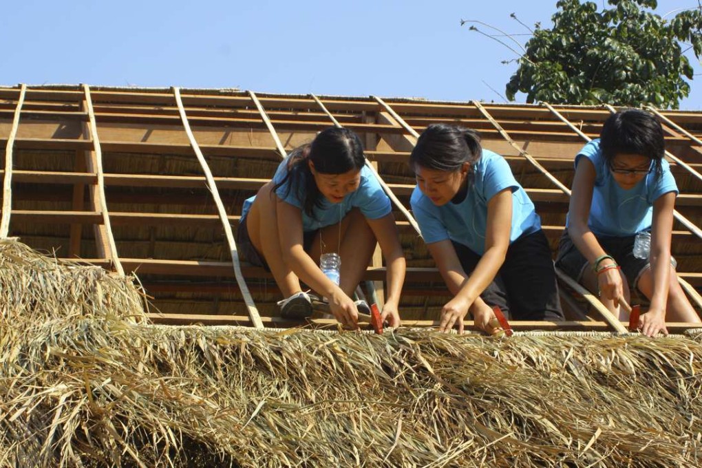 Project Little Dream volunteers help to build a school in Prey Run village, Cambodia, for 150 children.