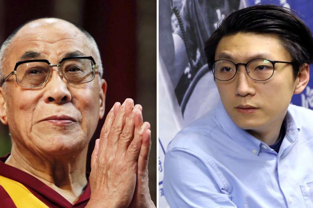 The Dalai Lama spoke at a conference in India attended by Edward Leung of Hong Kong Indigenous. Photos: Reuters, David Wong