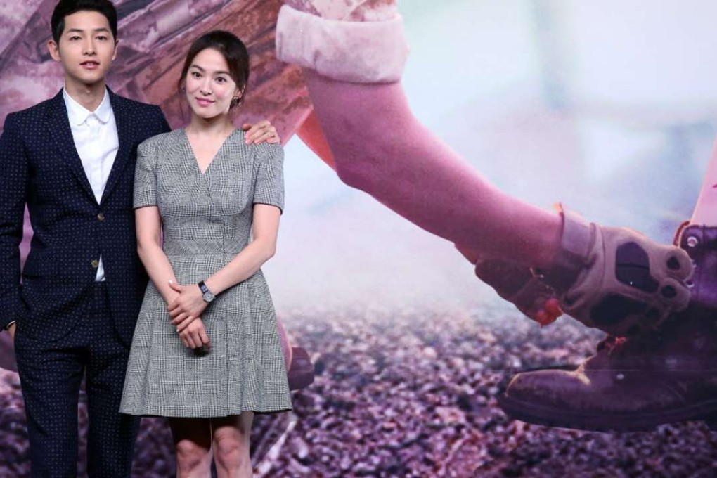 Song Joong-ki (left) and Song Hye-kyo, stars of the South Korean television series Descendants of the Sun. Photo: Sam Tsang