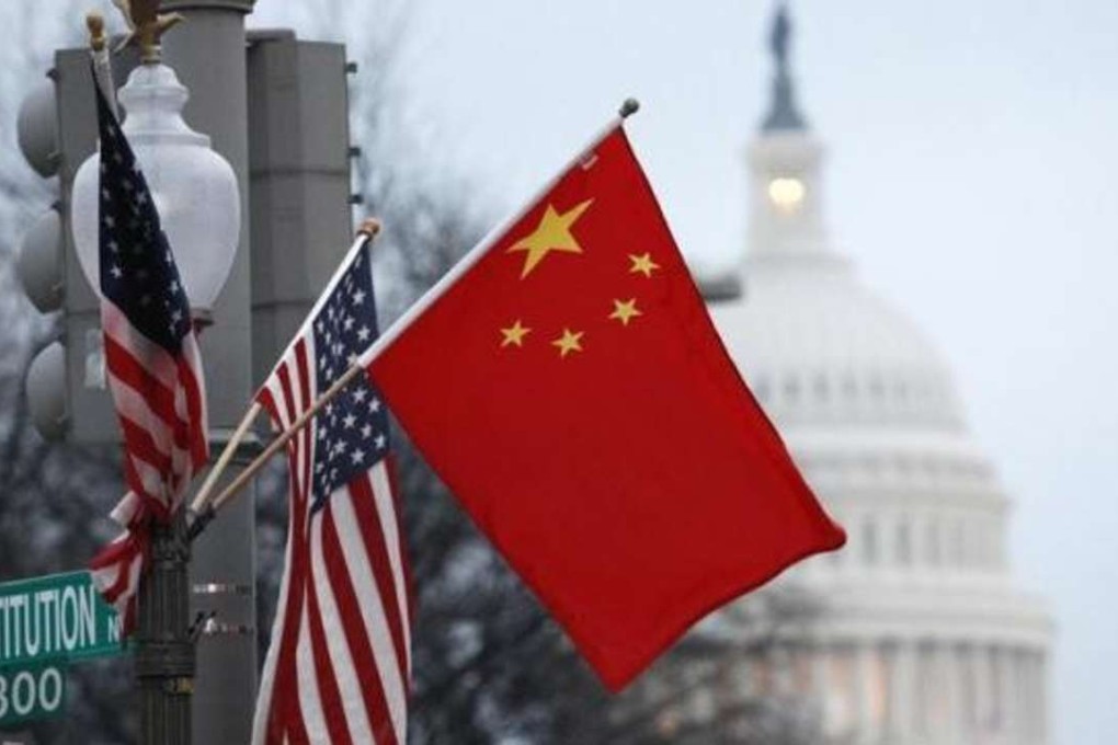A file picture of the United States’ and China’s flags flying in Washington during a trip to the US capital by President Xi Jinping. Photo: Reuters