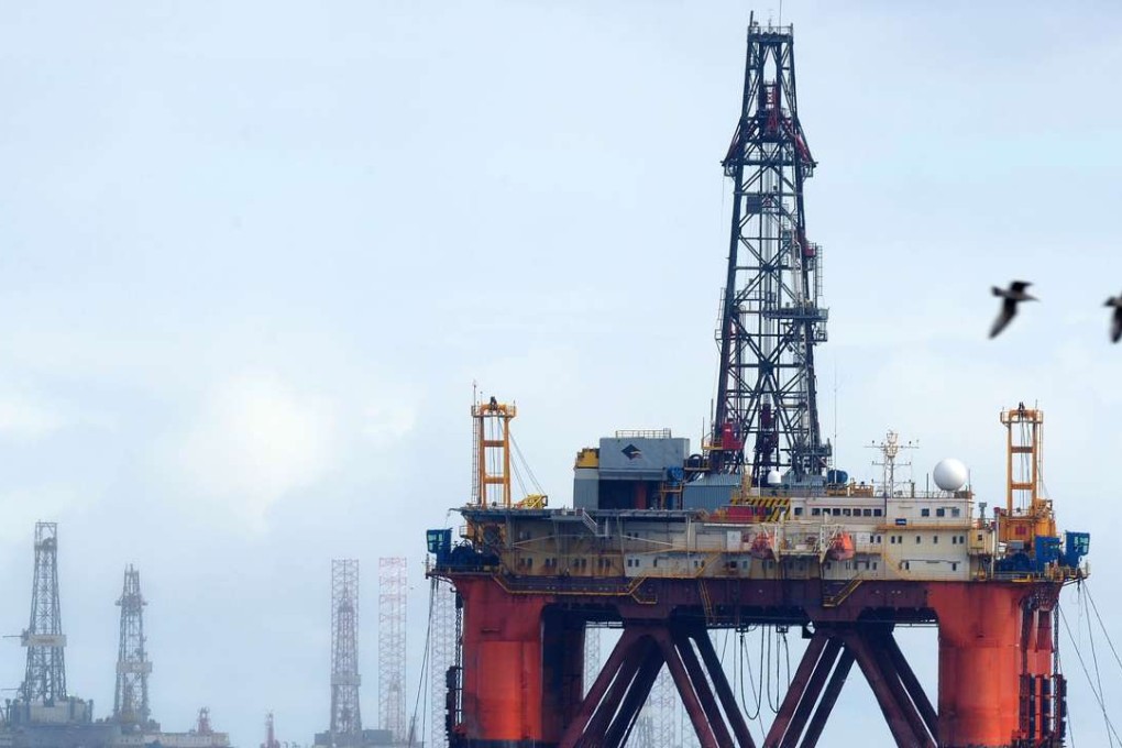 Oil drilling platforms in Scotland’s Cromarty Firth. Photo: AFP