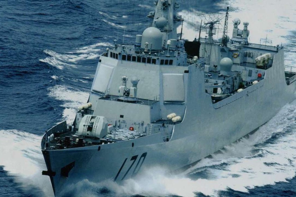 The People’s Liberation Army Navy’s missile destroyer Lanzhou will join five other ships for the drills in the South China Sea. File Photo