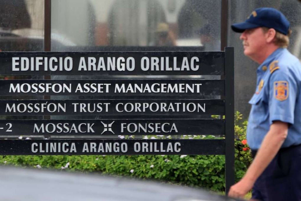 A private security guard outside the headquarters of Mossack Fonseca firm, in Panama City, Panama. Photo: EPA