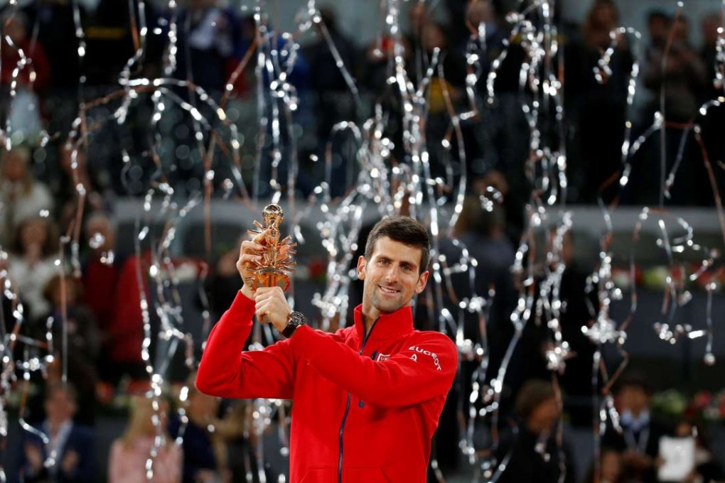 Novak Djokovic of Serbia celebrates winning the Madrid Open against Andy Murray. Photo: Reuters