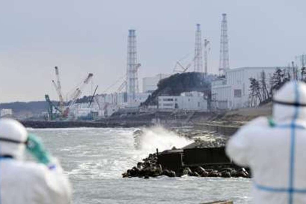 The view of Fukushima Daiichi nuclear power plant from the coast of Futaba. Photo: Kyodo