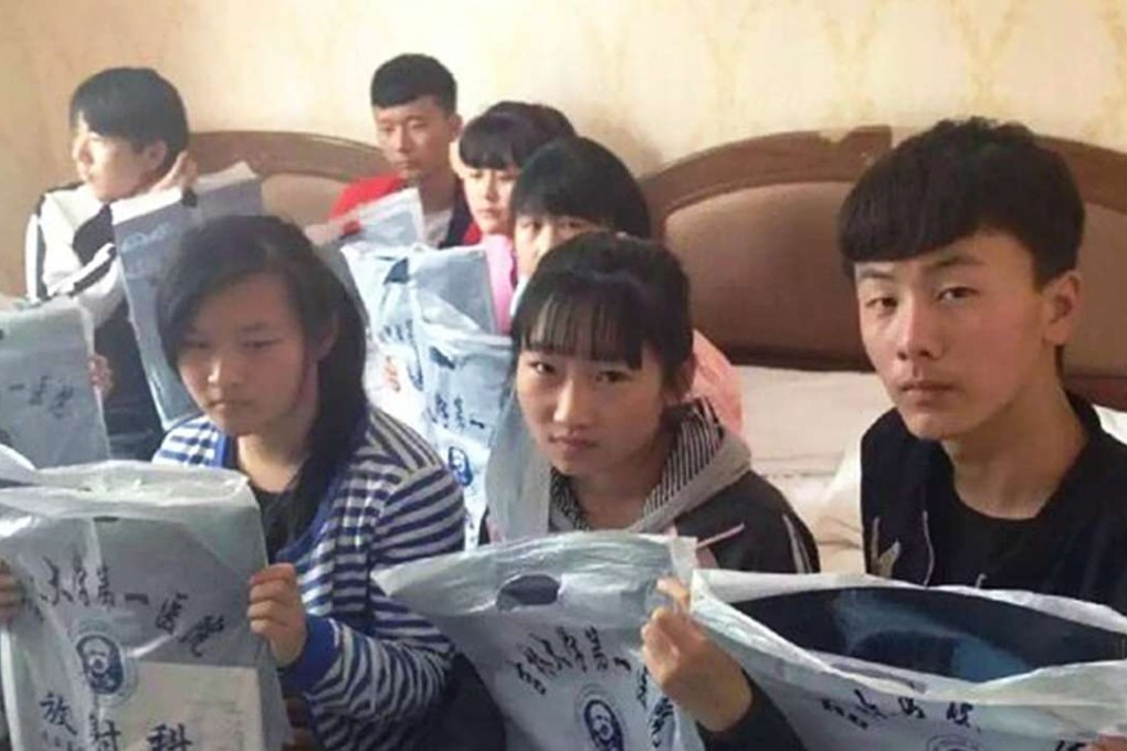 Pupils at a middle school in Daan city say a hospital in Changchun confirmed they were poisoned by formaldehyde. Photo: SCMP Pictures