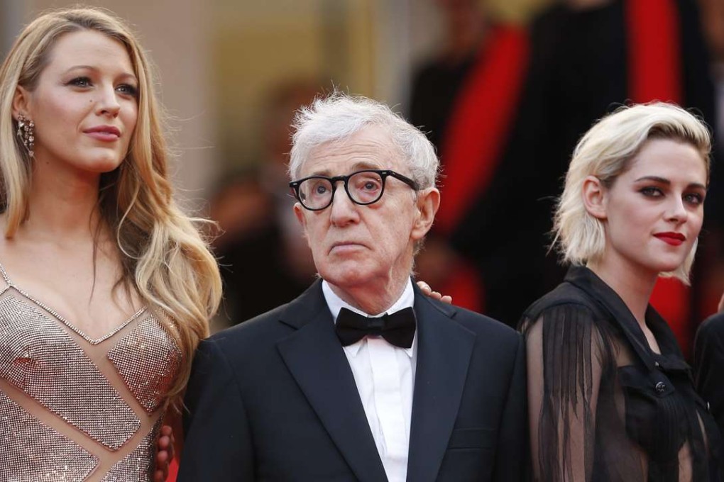 US actress Blake Lively, US director Woody Allen and US actress Kristen Stewart arrive for the screening of 'Cafe Society' and the Opening Ceremony of the 69th annual Cannes Film Festival on Wednesday. Photo: EPA