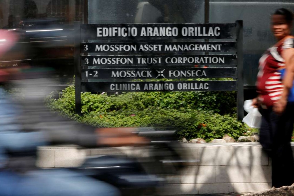 People pass by the offices of the Mossack Fonseca law firm in Panama City. Photo: Reuters