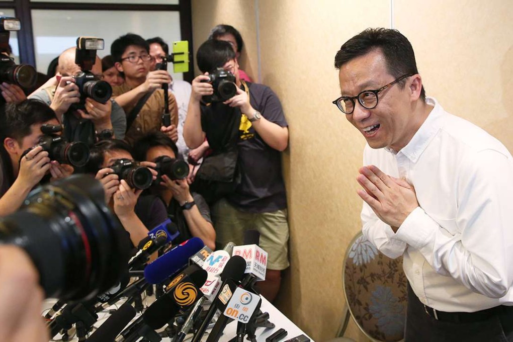 The chairman of Hong Kong Television Network Ricky Wong Wai-kay meet the media about his planning to run in the Legislative Council election in September. 11MAY16 SCMP/Sam Tsang