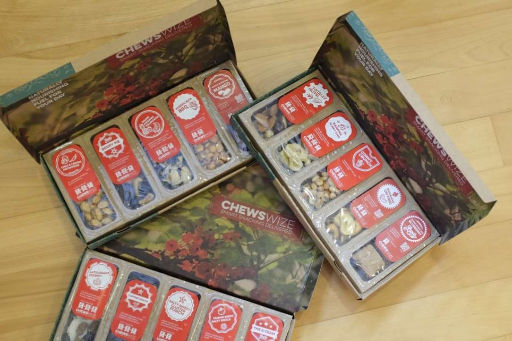ChewsWize sends customers a weekly box of five portion-controlled, natural snacks.