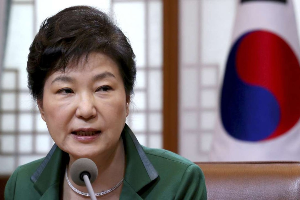 South Korean President Park Geun-hye speaks during a regular meeting with her top aides at the presidential house in Seoul, South Korea on April 18, 2016. Photo: AP