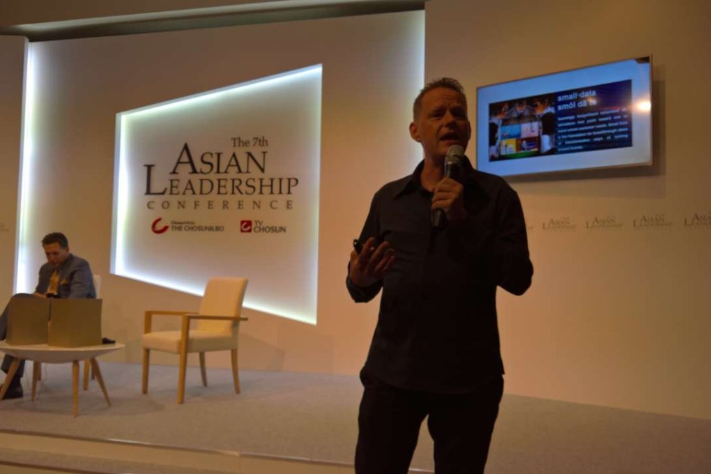 Brand consultant Martin Lindstrom speaks at the Asian Leadership Conference in Seoul on Tuesday. Photo: Enoch Yiu