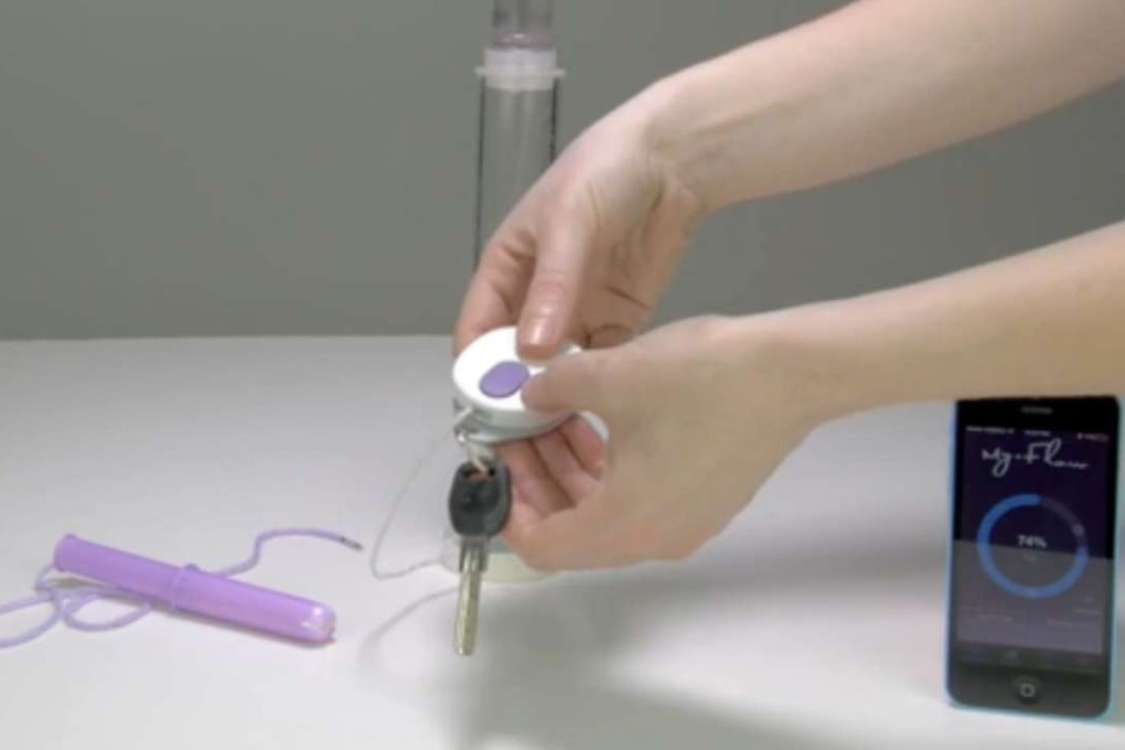 Wearable tech device my.Flow uses a Bluetooth-enabled clip to monitor tampon saturation levels via an app.
