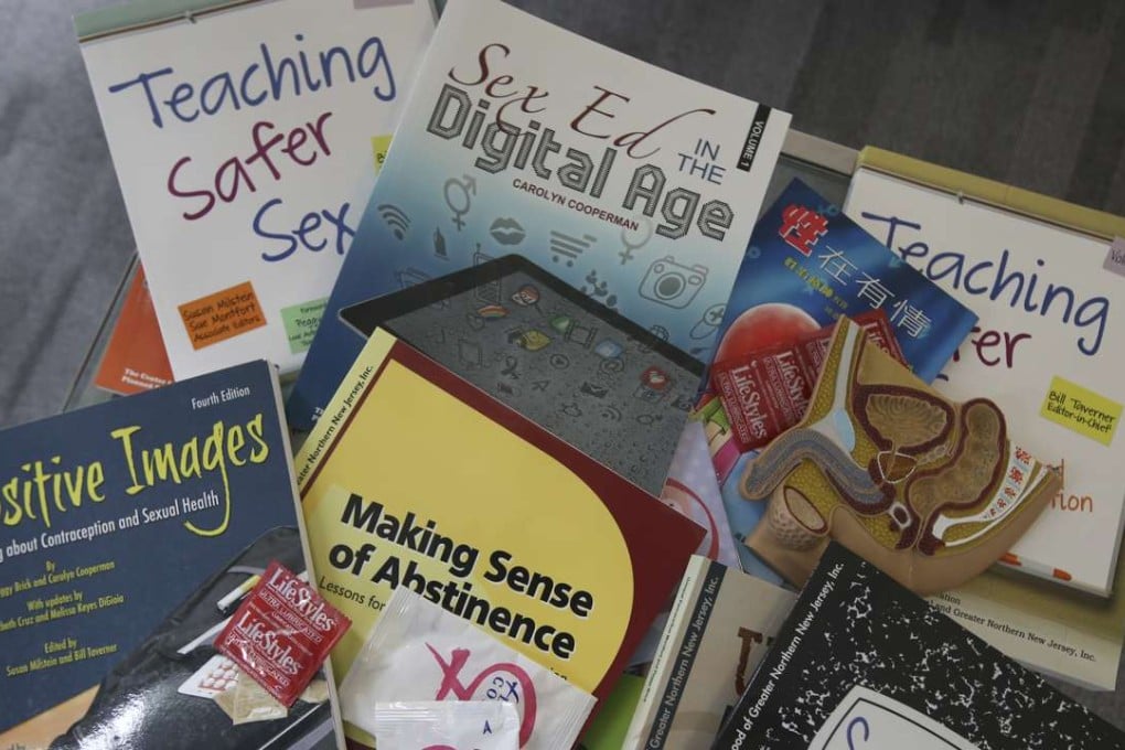 Books used to teach adults about sex in Hong Kong. Most were taught little about the subject when they were young. Photo: David Wong