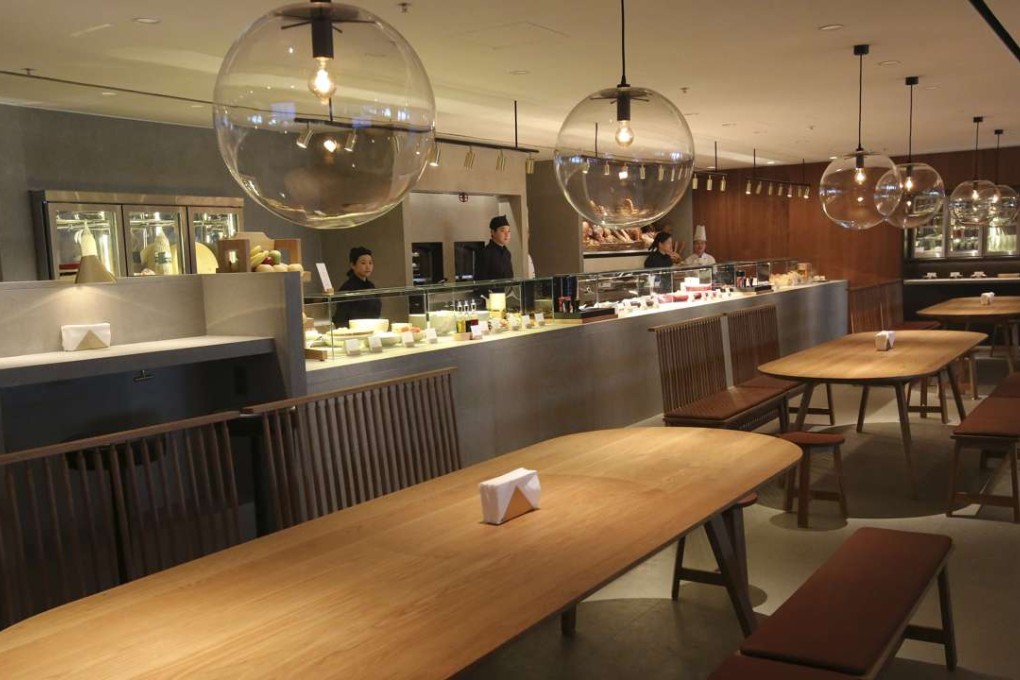 The Cathay Pacific business class lounge food hall at Hong Kong International Airport. Photo: Edward Wong