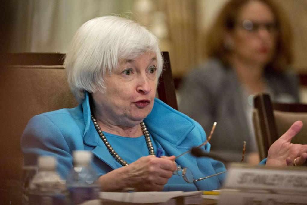 Janet Yellen, chair of the US Federal Reserve, speaks during a meeting of the Board of Governors of the Federal Reserve in Washington, D.C., on May 3, 2016. Photo: Bloomberg