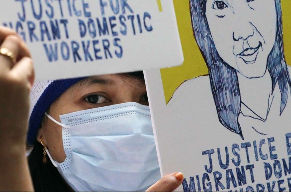 Indonesian migrant domestic workers took to the streets of Hong Kong to protest the abuse of Erwiana Sulistyaningsih at the hands of her employer. Photo: SCMP Pictures