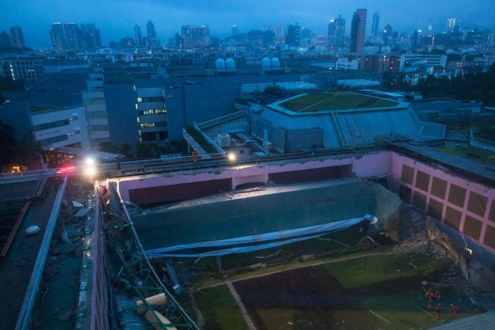 The aftermath of the roof collapse. Questions are being asked about the addition of vegetation to the roof. Photo: AFP