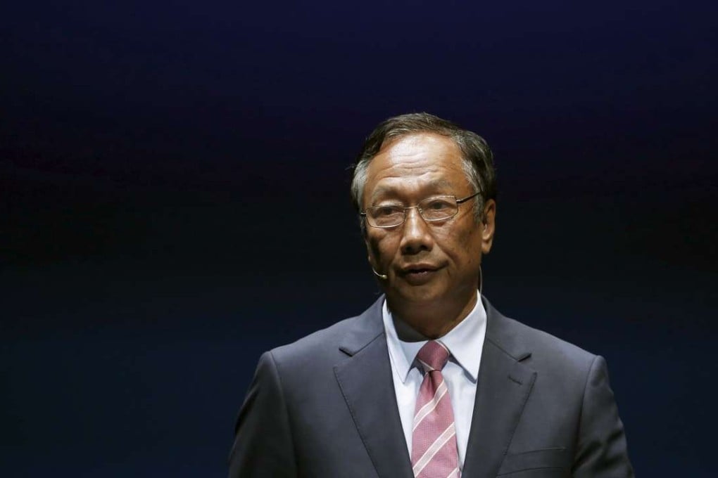 Terry Gou Tai-ming, founder and chairman of Taiwan's Foxconn Technology, speaks during a news conference in Chiba, Japan, on June 18, 2015. Photo: Reuters