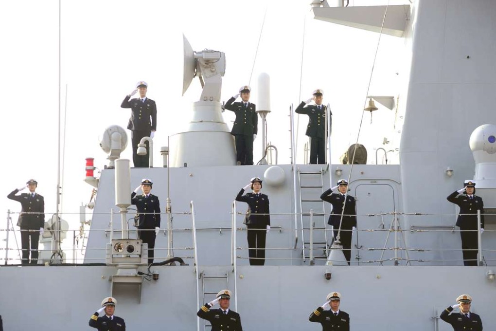 Chinese navy soldiers at a port in Qingdao in Shandong province in a file photo from December 2015. Photo: Xinhua