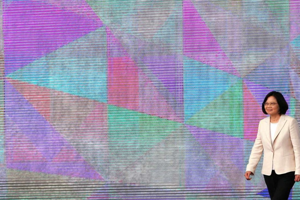 Tsai Ing-wen prepares to deliver her address at the inauguration ceremony in Taipei. Photo: Reuters